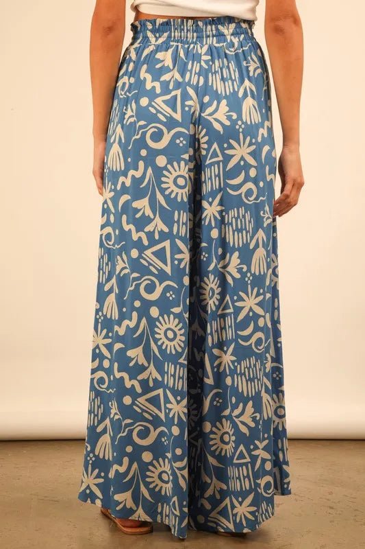 VERY J Printed Wide Leg Pants - Blu Lotus Boutique