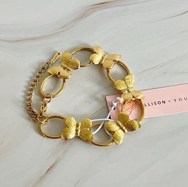 Vintage Butterfly Linked Bracelet - Blu Lotus Boutique