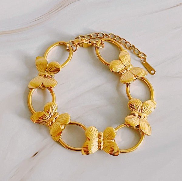 Vintage Butterfly Linked Bracelet - Blu Lotus Boutique