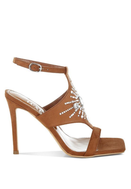 Warda Jeweled Shiny Stiletto Heels - Blu Lotus Boutique