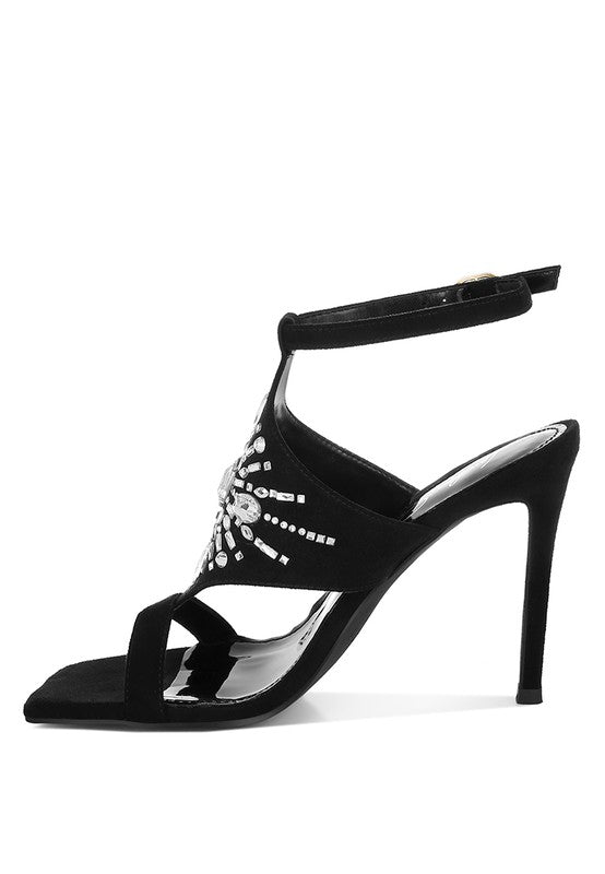 Warda Jeweled Shiny Stiletto Heels - Blu Lotus Boutique