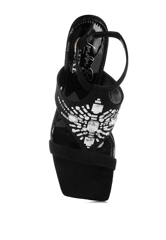 Warda Jeweled Shiny Stiletto Heels - Blu Lotus Boutique