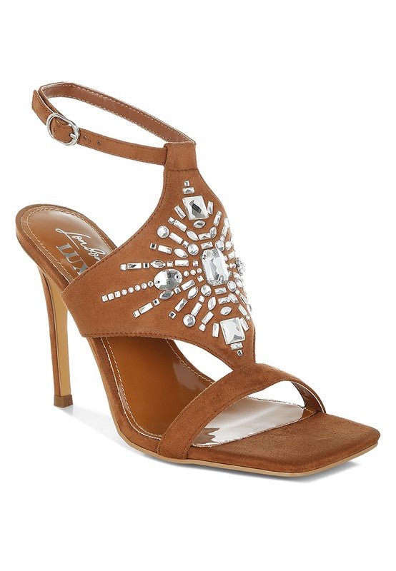 Warda Jeweled Shiny Stiletto Heels - Blu Lotus Boutique