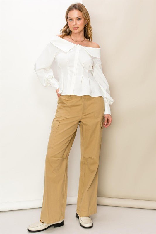Weekend Chiller High Waist Cargo Pants - Blu Lotus Boutique