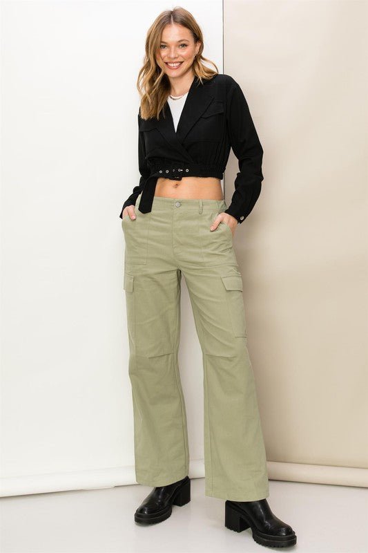 Weekend Chiller High Waist Cargo Pants - Blu Lotus Boutique