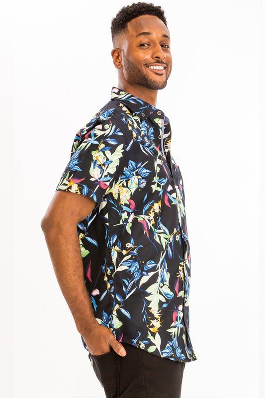 Weiv Hawaiian Print Button Down Shirt - Blu Lotus Boutique