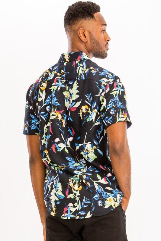 Weiv Hawaiian Print Button Down Shirt - Blu Lotus Boutique