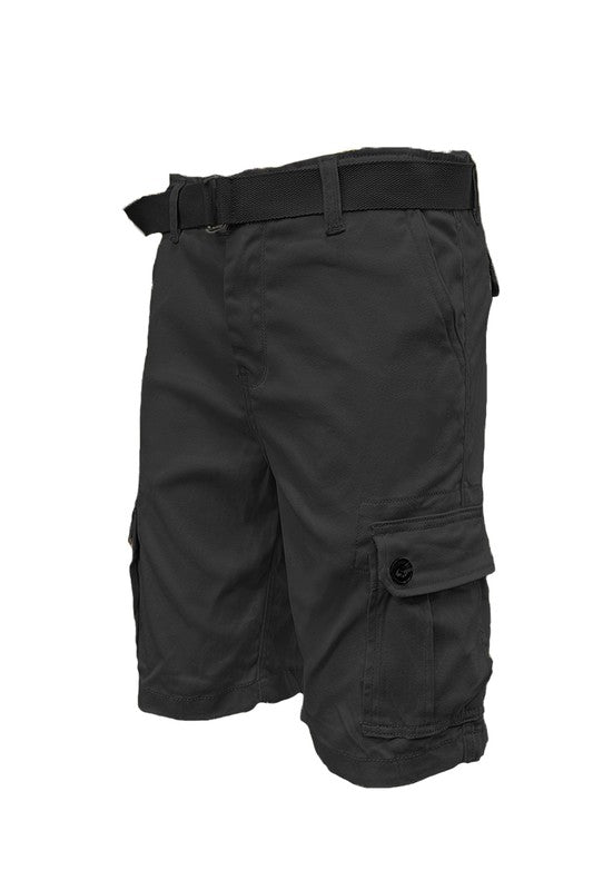 Weiv Mens Belted Cargo Shorts with Belt - Blu Lotus Boutique