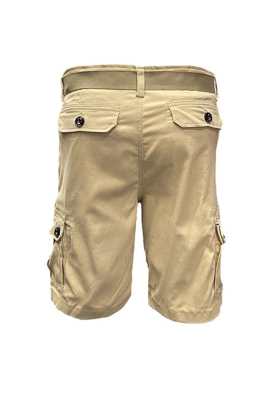 Weiv Mens Belted Cargo Shorts with Belt - Blu Lotus Boutique
