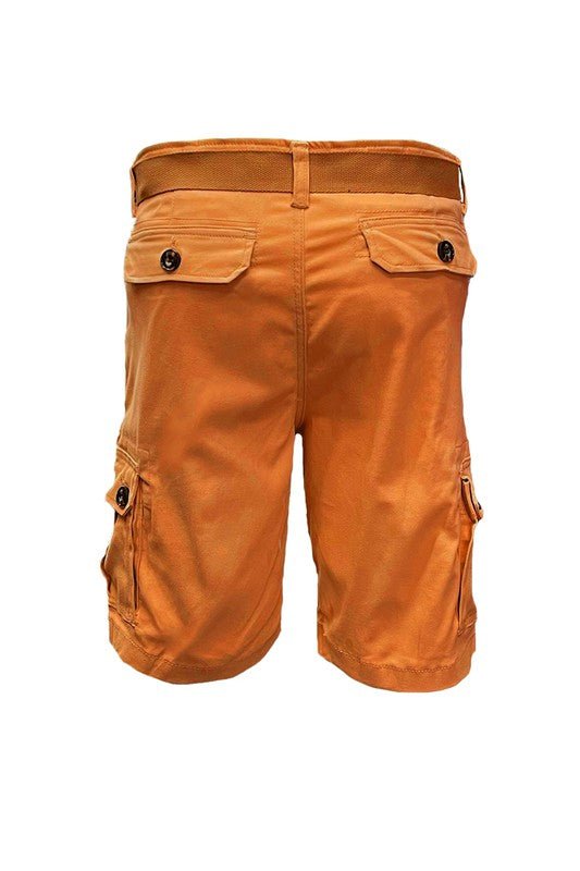 Weiv Mens Belted Cargo Shorts with Belt - Blu Lotus Boutique