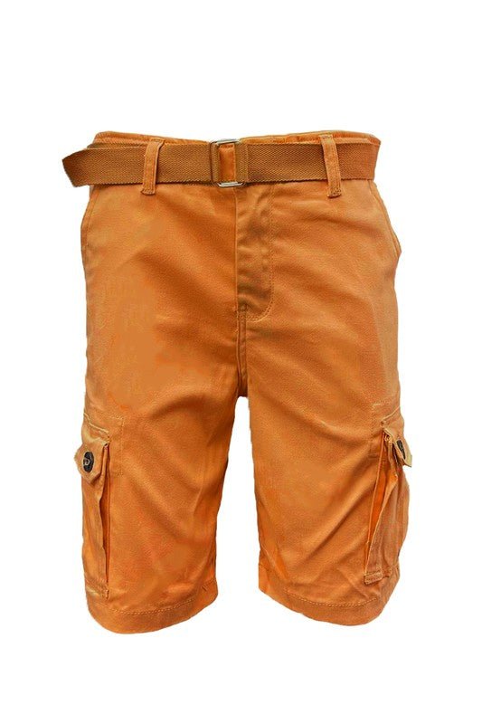 Weiv Mens Belted Cargo Shorts with Belt - Blu Lotus Boutique