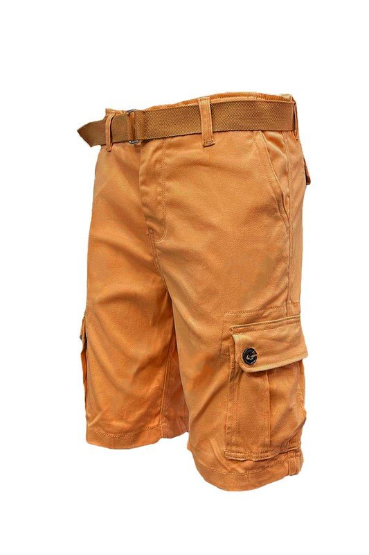 Weiv Mens Belted Cargo Shorts with Belt - Blu Lotus Boutique
