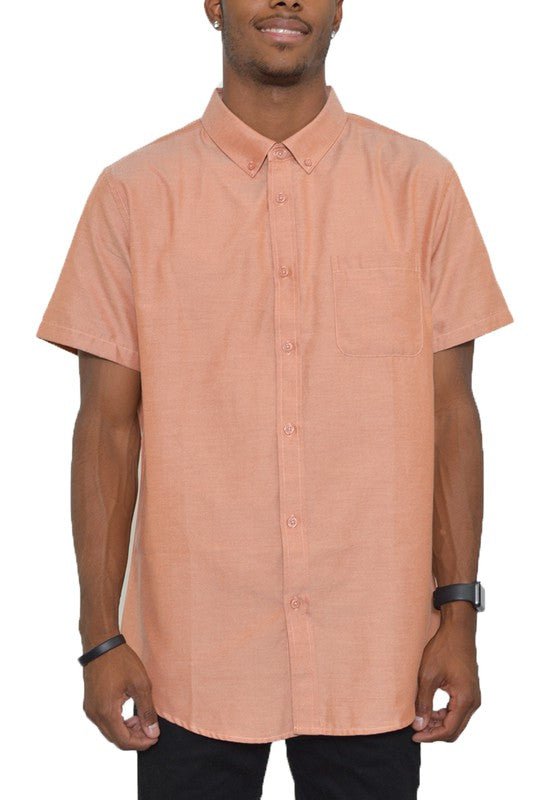 Weiv Men's Casual Short Sleeve Solid Shirts - Blu Lotus Boutique