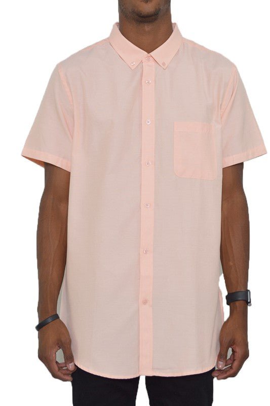 Weiv Men's Casual Short Sleeve Solid Shirts - Blu Lotus Boutique