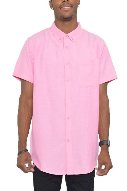 Weiv Men's Casual Short Sleeve Solid Shirts - Blu Lotus Boutique
