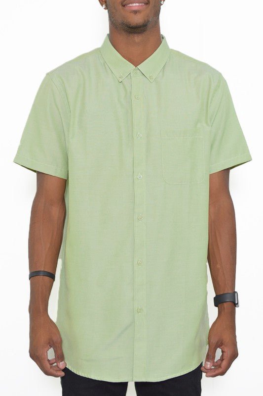Weiv Men's Casual Short Sleeve Solid Shirts - Blu Lotus Boutique