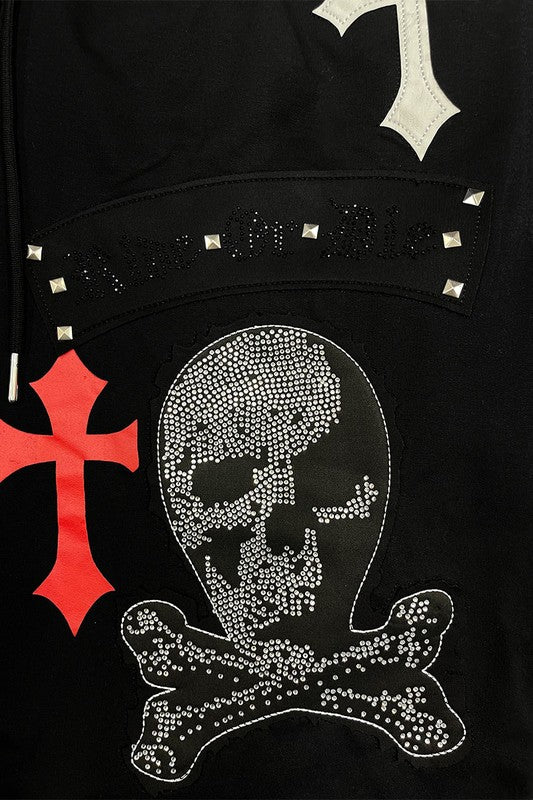 Weiv Mens Chrome Cross Skull Shorts - Blu Lotus Boutique