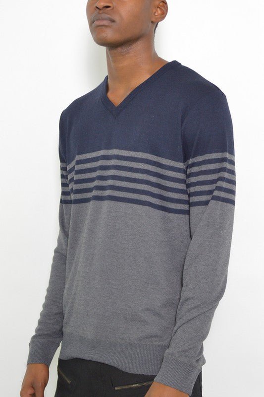 Weiv Mens Knit VNeck Pullover Sweater - Blu Lotus Boutique