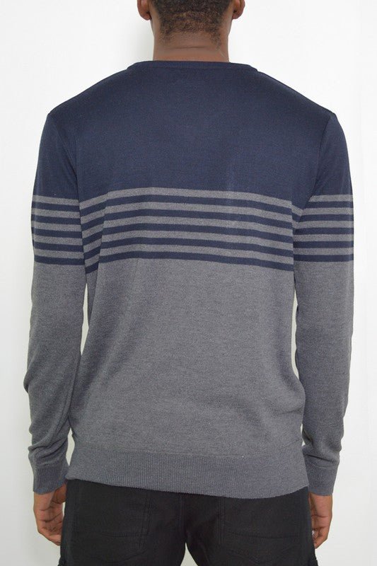Weiv Mens Knit VNeck Pullover Sweater - Blu Lotus Boutique