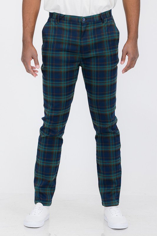 Weiv Mens Plaid Trouser Pants - Blu Lotus Boutique