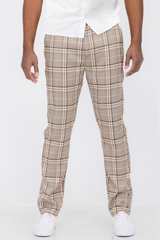 Weiv Mens Plaid Trouser Pants - Blu Lotus Boutique