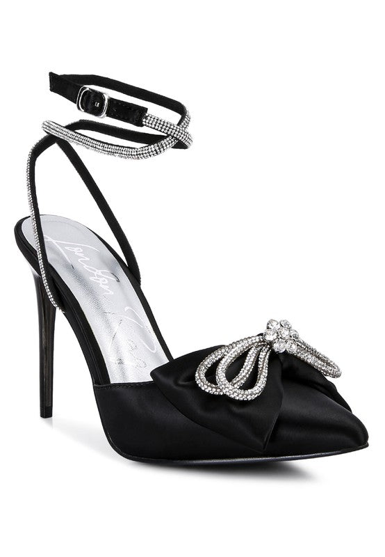 Winged High Heel Rhinestone Embellished Sandals - Blu Lotus Boutique