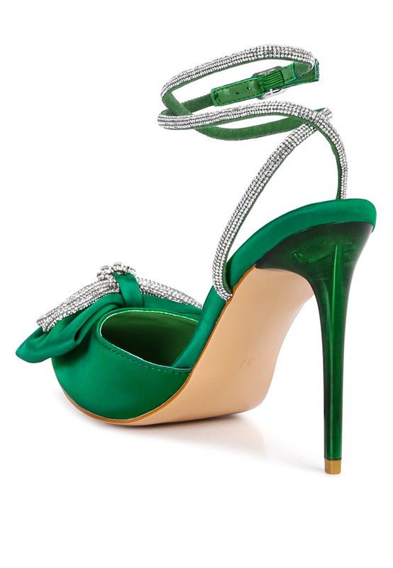 Winged High Heel Rhinestone Embellished Sandals - Blu Lotus Boutique