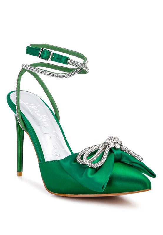 Winged High Heel Rhinestone Embellished Sandals - Blu Lotus Boutique