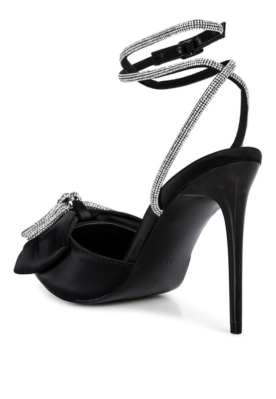 Winged High Heel Rhinestone Embellished Sandals - Blu Lotus Boutique