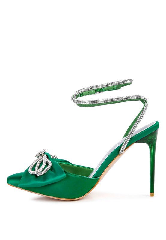 Winged High Heel Rhinestone Embellished Sandals - Blu Lotus Boutique