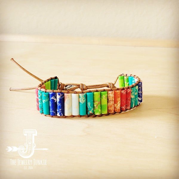 Woven Multi - Colored Regalite Beaded Bracelet - Blu Lotus Boutique