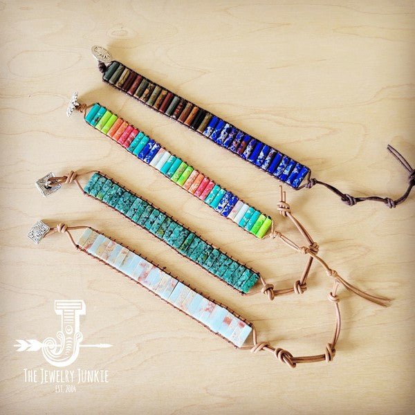 Woven Multi - Colored Regalite Beaded Bracelet - Blu Lotus Boutique
