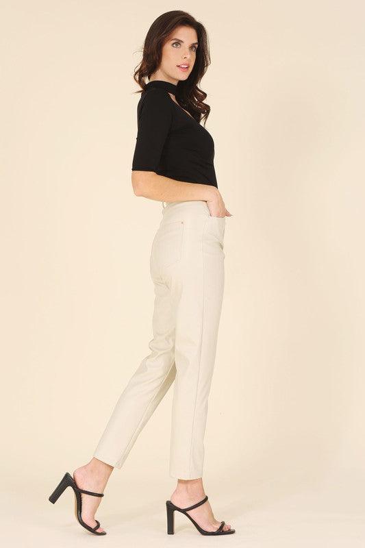 Vegan leather pants - Blu Lotus Boutique