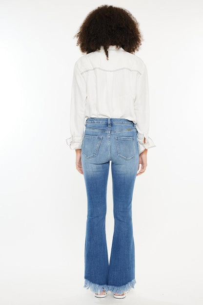 Kancan High Rise Frayed Hem Jeans - Blu Lotus Boutique