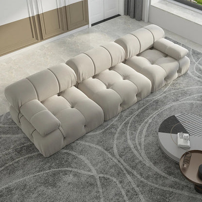 104" Minimalist Modular Sectional Sofas Modern Velvet Convertible Couches 3 Seats Living Room Sofa Sets for Office Apartment - Blu Lotus Boutique