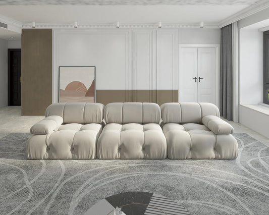 104" Minimalist Modular Sectional Sofas Modern Velvet Convertible Couches 3 Seats Living Room Sofa Sets for Office Apartment - Blu Lotus Boutique