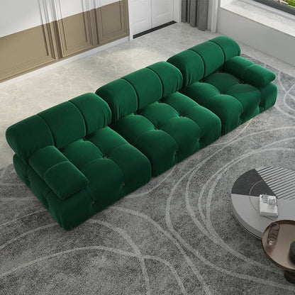 104" Minimalist Modular Sectional Sofas Modern Velvet Convertible Couches 3 Seats Living Room Sofa Sets for Office Apartment - Blu Lotus Boutique
