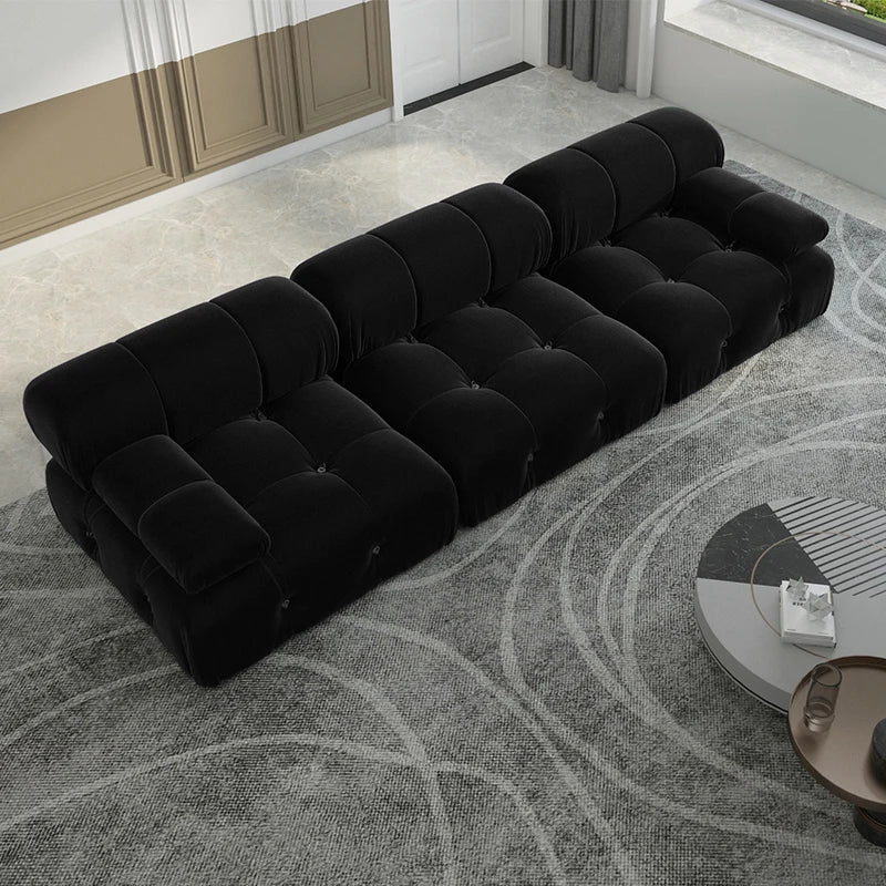 104" Minimalist Modular Sectional Sofas Modern Velvet Convertible Couches 3 Seats Living Room Sofa Sets for Office Apartment - Blu Lotus Boutique