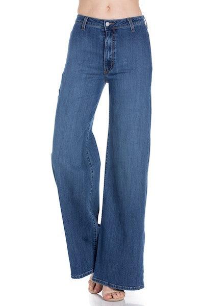 Western Wide leg jeans, baggy denim pants - Blu Lotus Boutique