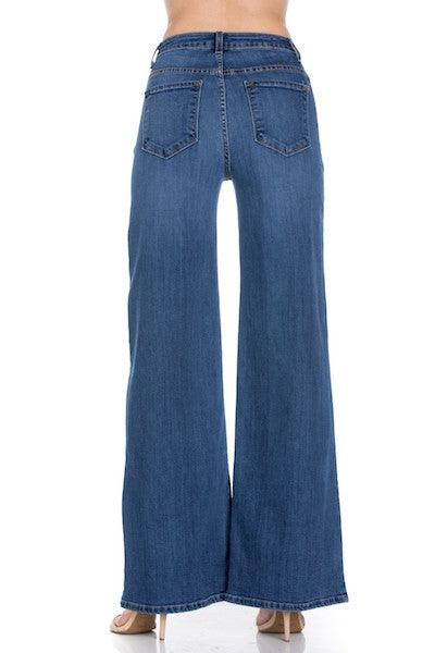 Western Wide leg jeans, baggy denim pants - Blu Lotus Boutique