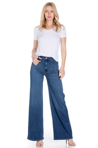 Western Wide leg jeans, baggy denim pants - Blu Lotus Boutique