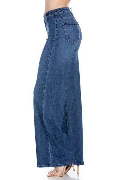 Western Wide leg jeans, baggy denim pants - Blu Lotus Boutique