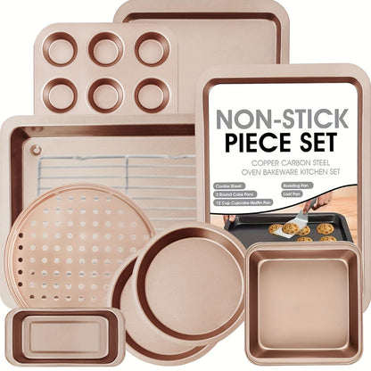 10pc Commercial Grade Baking Pan Set Kitchen Essentials Black - Blu Lotus Boutique