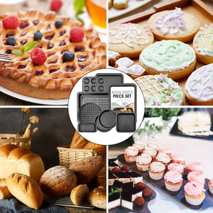 10pc Commercial Grade Baking Pan Set Kitchen Essentials Black - Blu Lotus Boutique