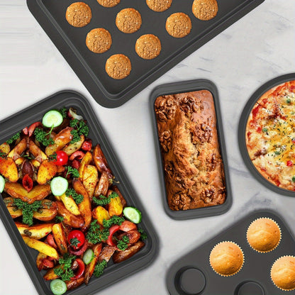 10pc Commercial Grade Baking Pan Set Kitchen Essentials Black - Blu Lotus Boutique