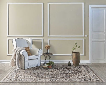 118 X 158 Grey Polyester Rug - Blu Lotus Boutique