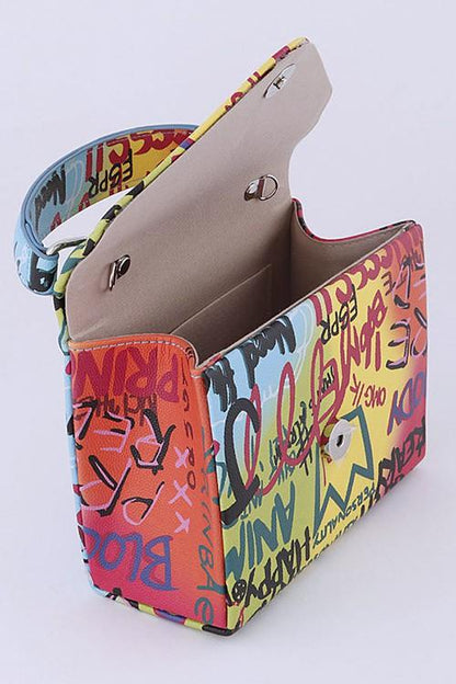 Graffiti Boxy Swing Bag - Blu Lotus Boutique