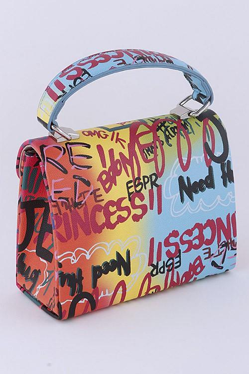 Graffiti Boxy Swing Bag - Blu Lotus Boutique