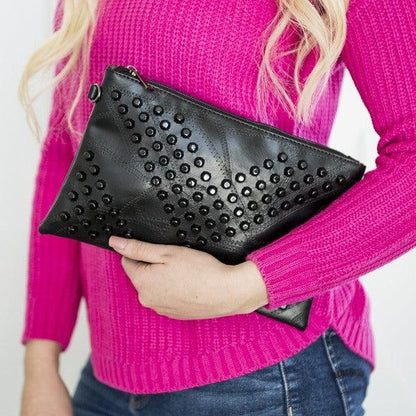 Skya Studded Hand Clutch Bag Handbag - Blu Lotus Boutique