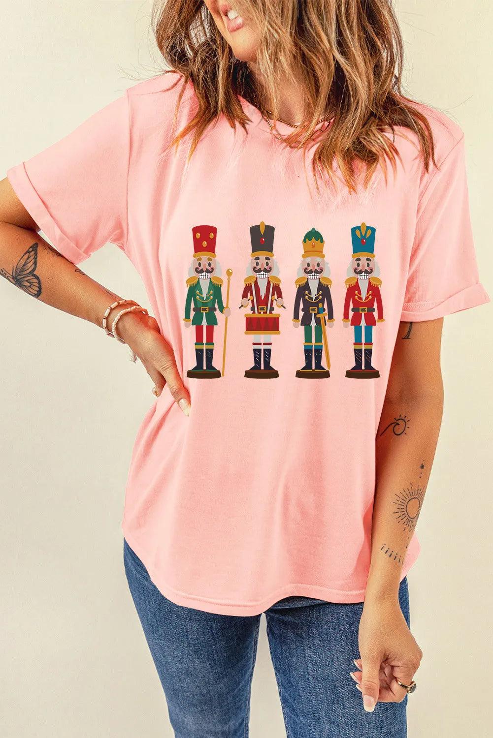 Nutcracker Round Neck Short Sleeve T-Shirt - Blu Lotus Boutique